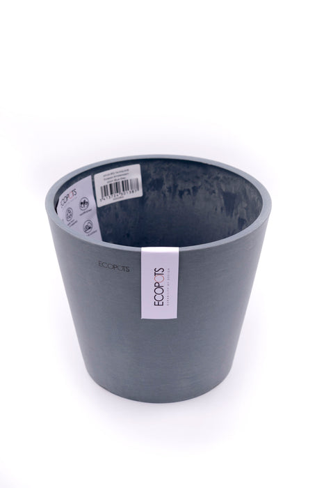 Blue Grey Amsterdam pot on white background
