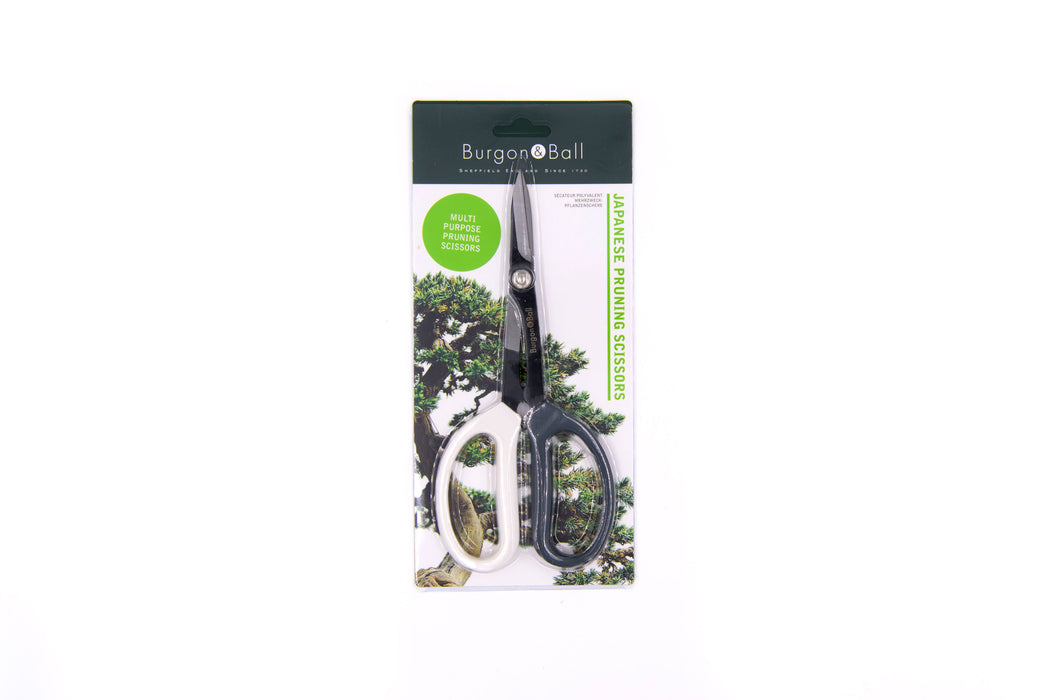 Grey and shite scissors in packaging