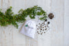 Dark clay balls in clear plastic plant pot, two 15mls nutrient bottles, syringe, Foliage Therapy calico bag placed around vining plant
