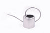 Stainless steel watering can on white background