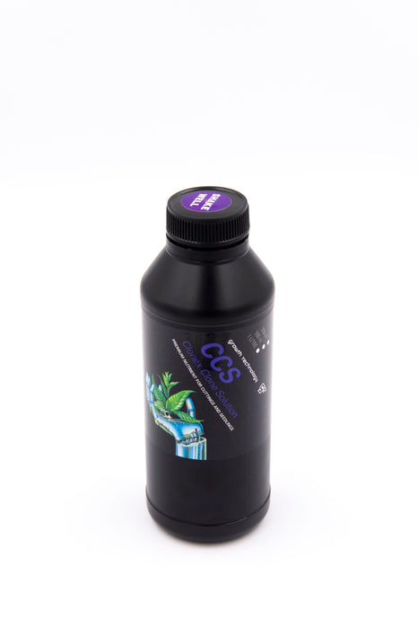 Clonex Clone Solution in black plastic bottle on white background