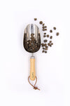 Stainless steel compost scoopwith clay balls